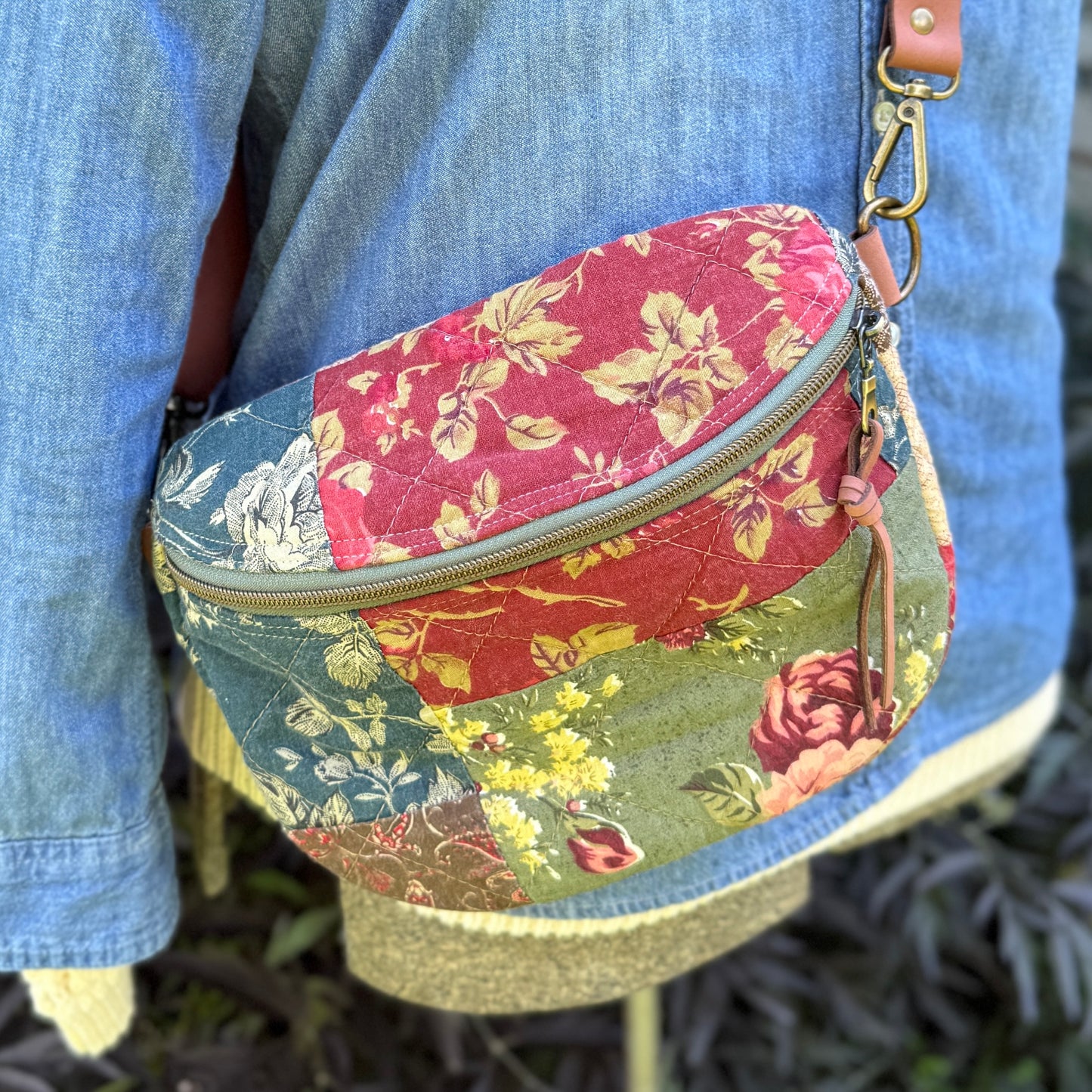 Upcycled Quilt Bag - Earthy Jewel 1