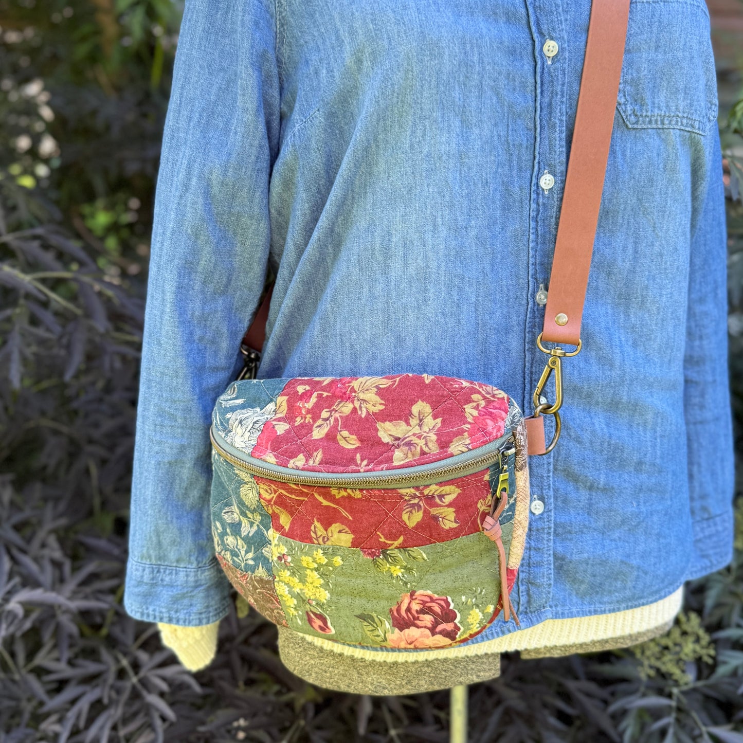 Upcycled Quilt Bag - Earthy Jewel 1