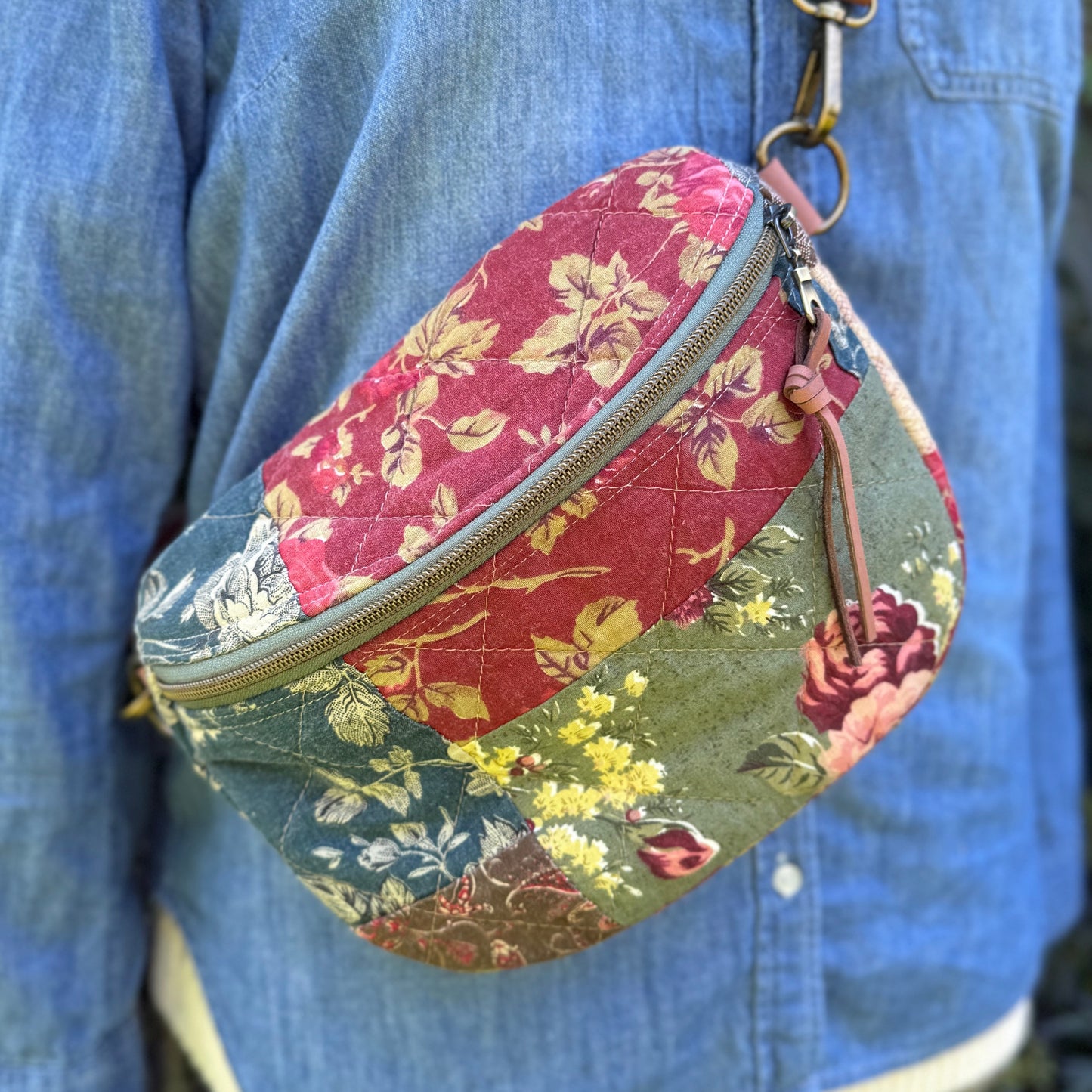 Upcycled Quilt Bag - Earthy Jewel 1