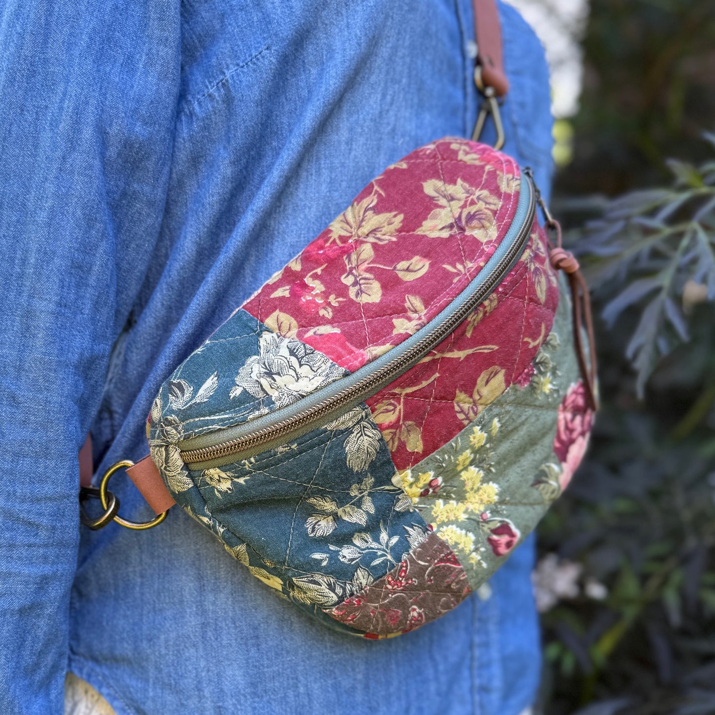 Upcycled Quilt Bag - Earthy Jewel 1