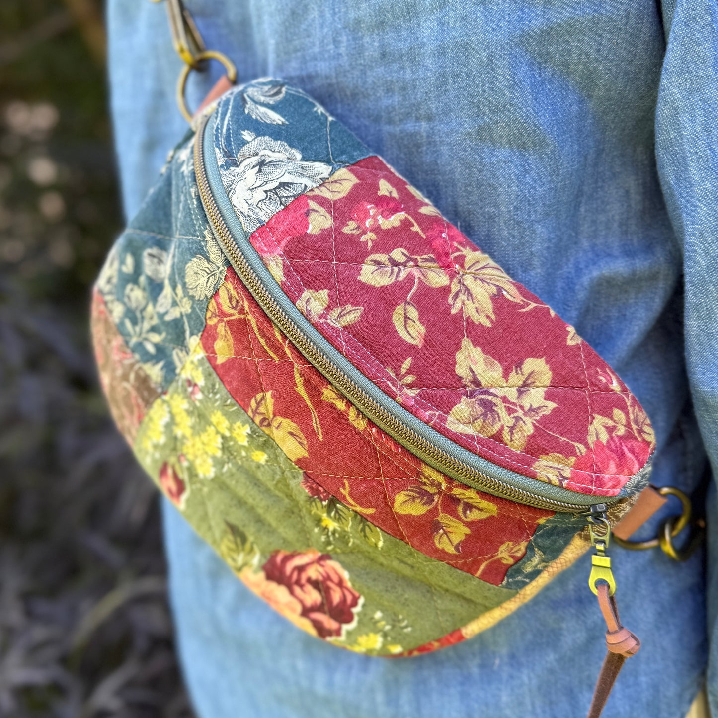 Upcycled Quilt Bag - Earthy Jewel 1