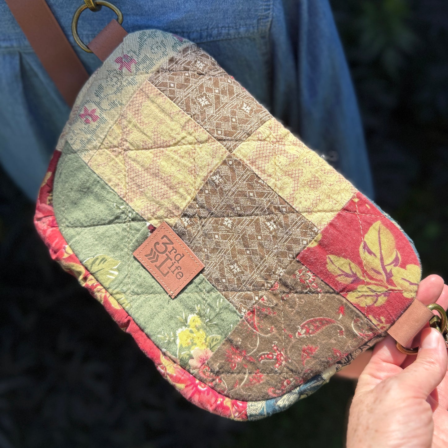 Upcycled Quilt Bag - Earthy Jewel 1