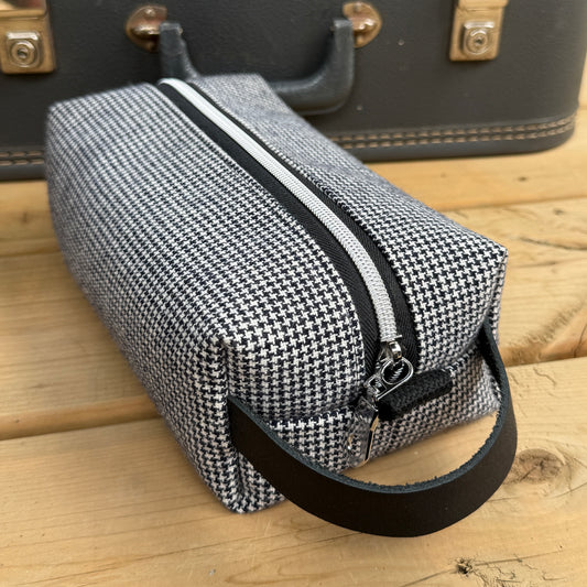 Toiletry Bag - Black & White Check