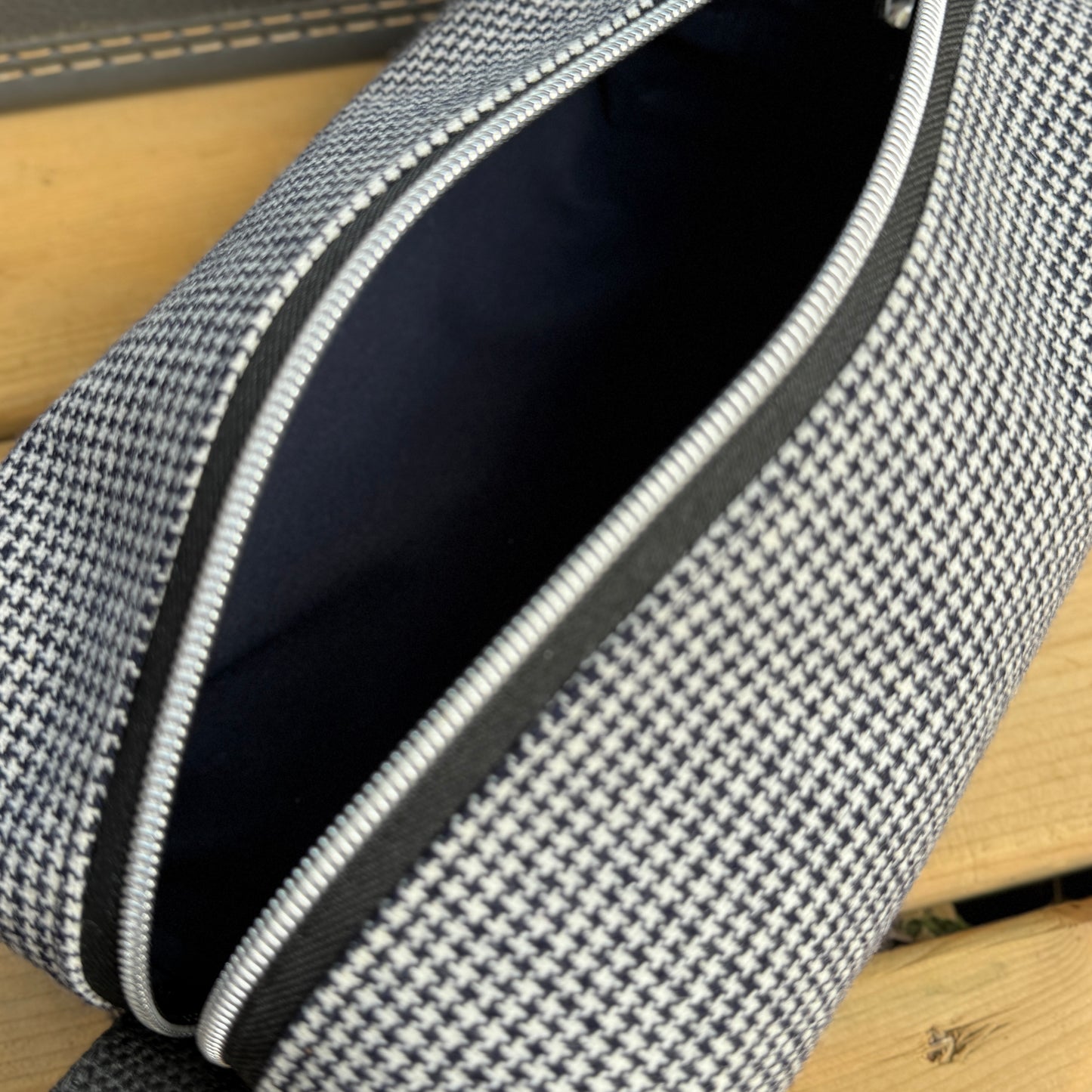 Toiletry Bag - Black & White Check