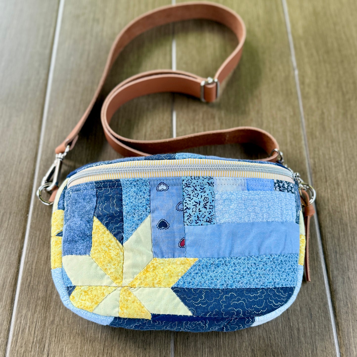 Upcycled Quilt Bag - starry night
