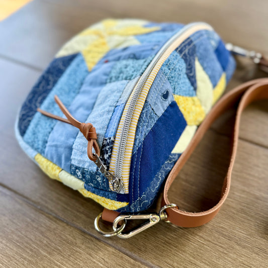 Upcycled Quilt Bag - starry night