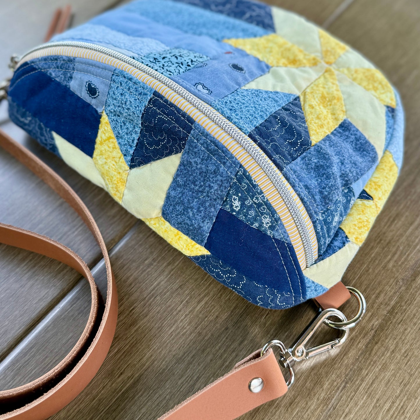 Upcycled Quilt Bag - starry night