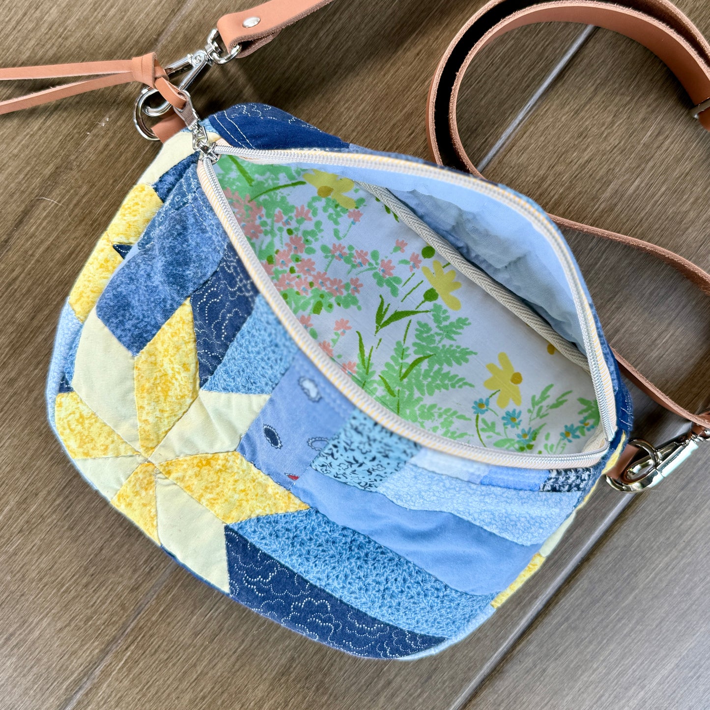 Upcycled Quilt Bag - starry night
