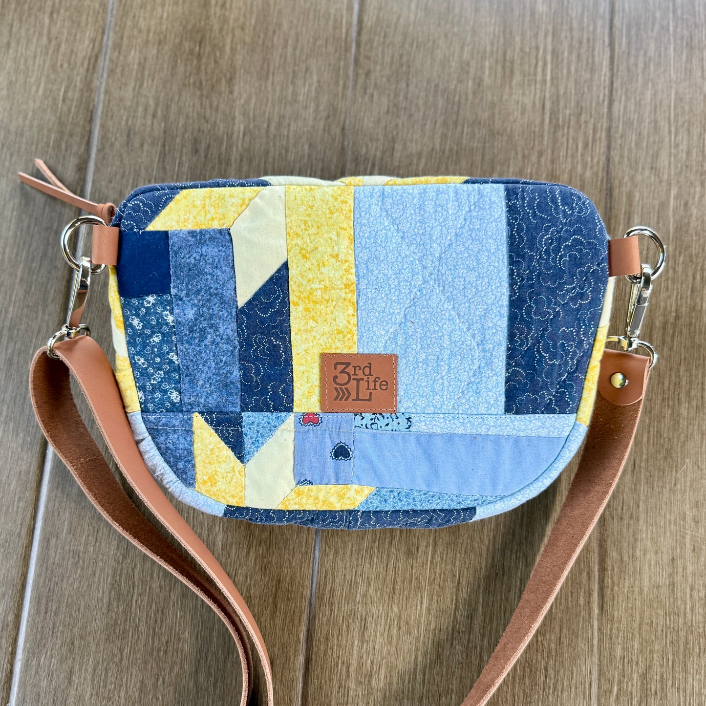 Upcycled Quilt Bag - starry night
