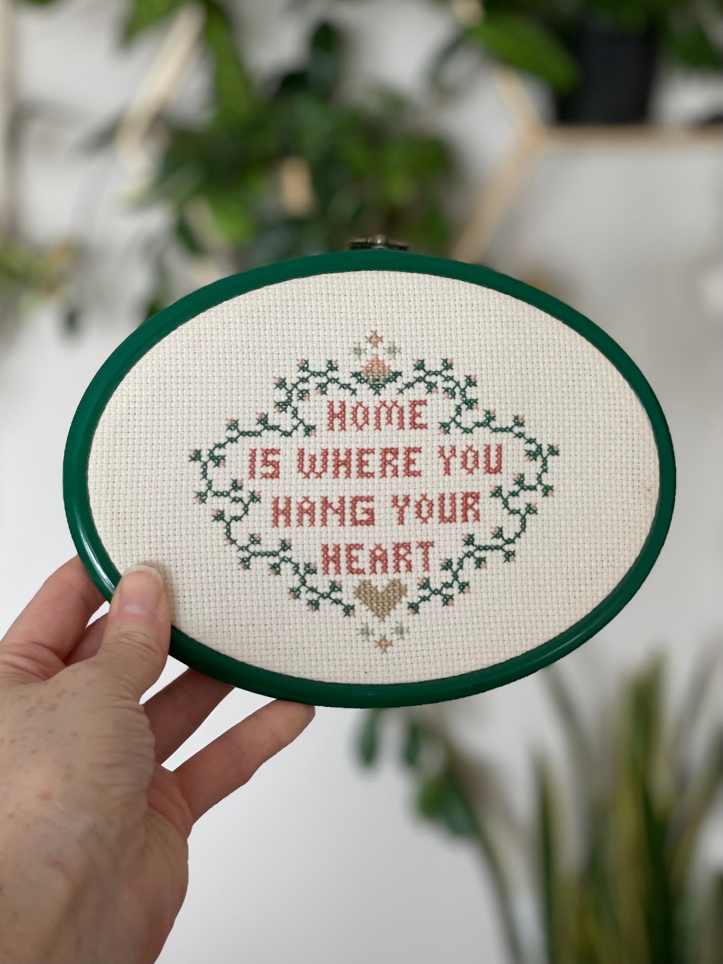 Home is where you hang your heart cross stitch