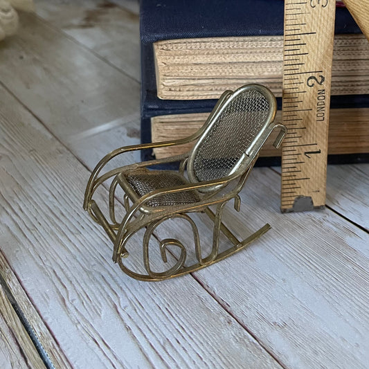 Miniature Brass Rocking Chair